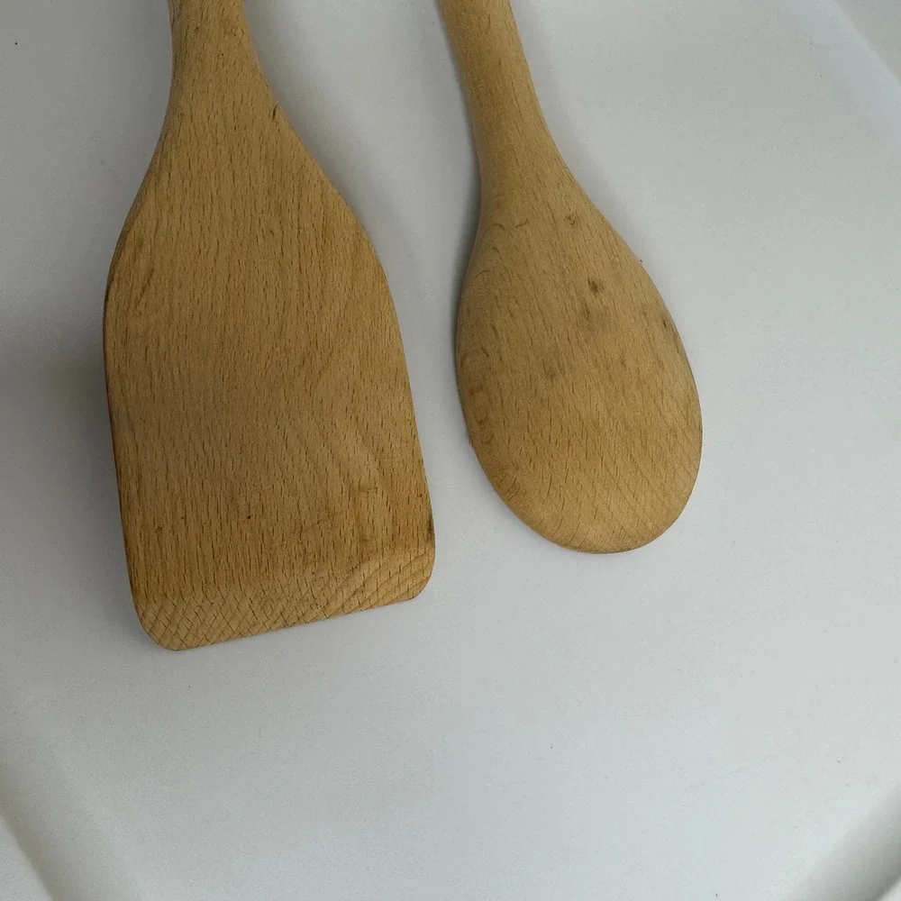 OXO Good Grips Wooden Spoon and Turner Spatula Set Beech Wood Kitchen Utensils